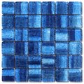 Intrend Tile 2 x 2 in Pebble Reflection Glass Square Mosaic Blend Blue GT006B
